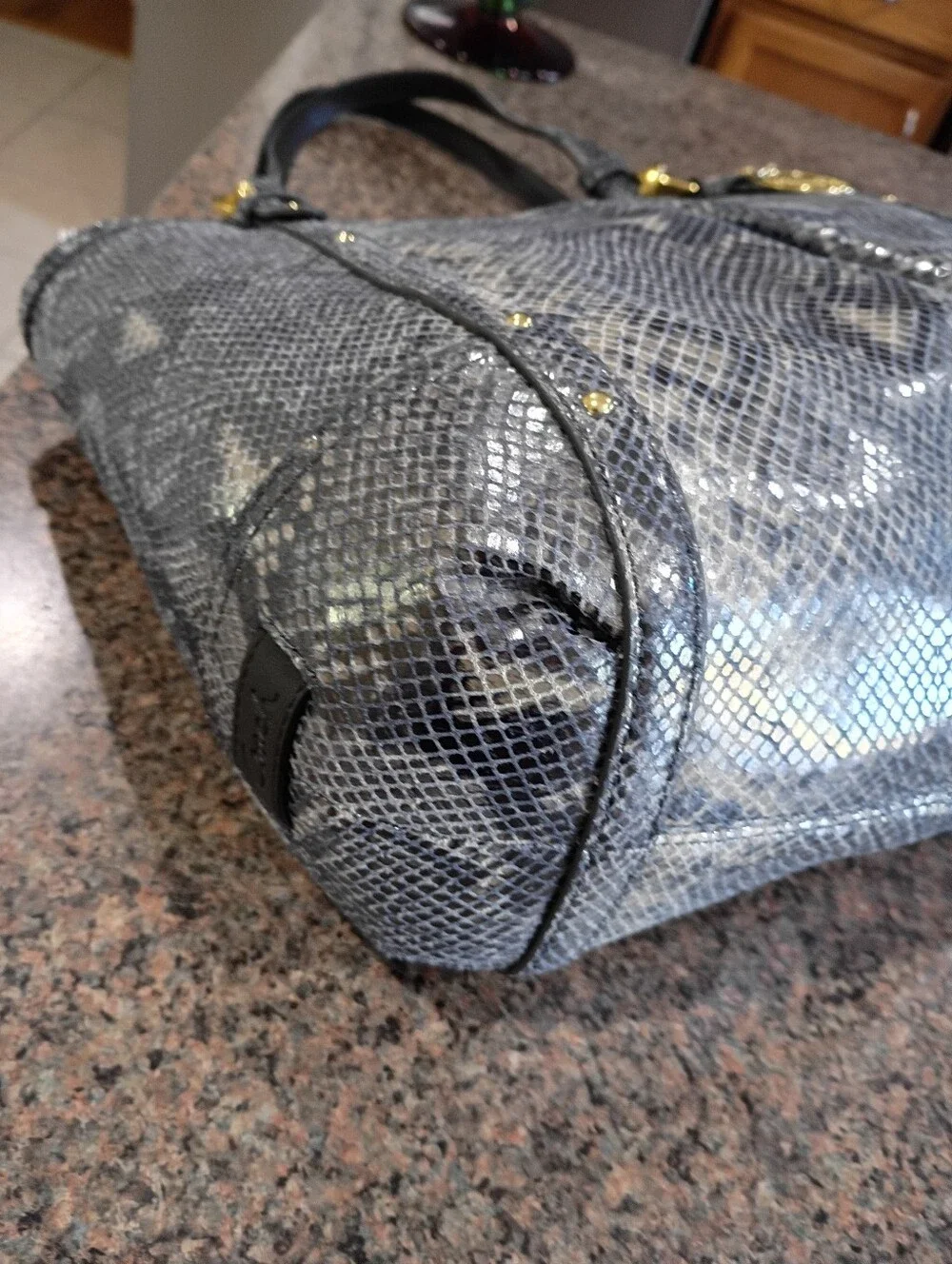 NWT Coach Alexandra Exotic Python Embossed Leather Bag